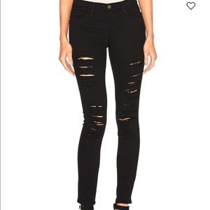 Frame le skinny de Jeanne ripped black jeans